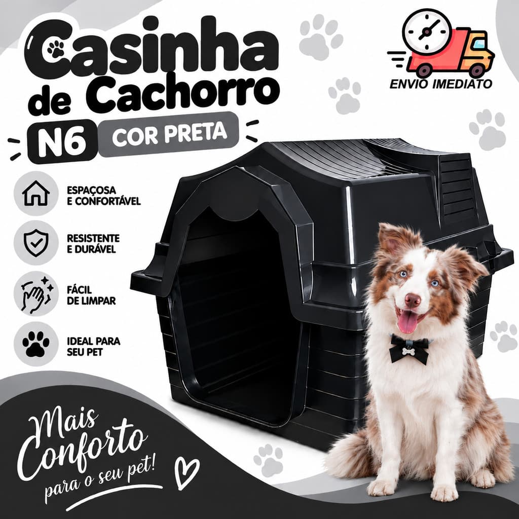 Casa de Cachorro N6 Casinha para Cães Casinha Pet Grande Resistente Confortável e Ventilada