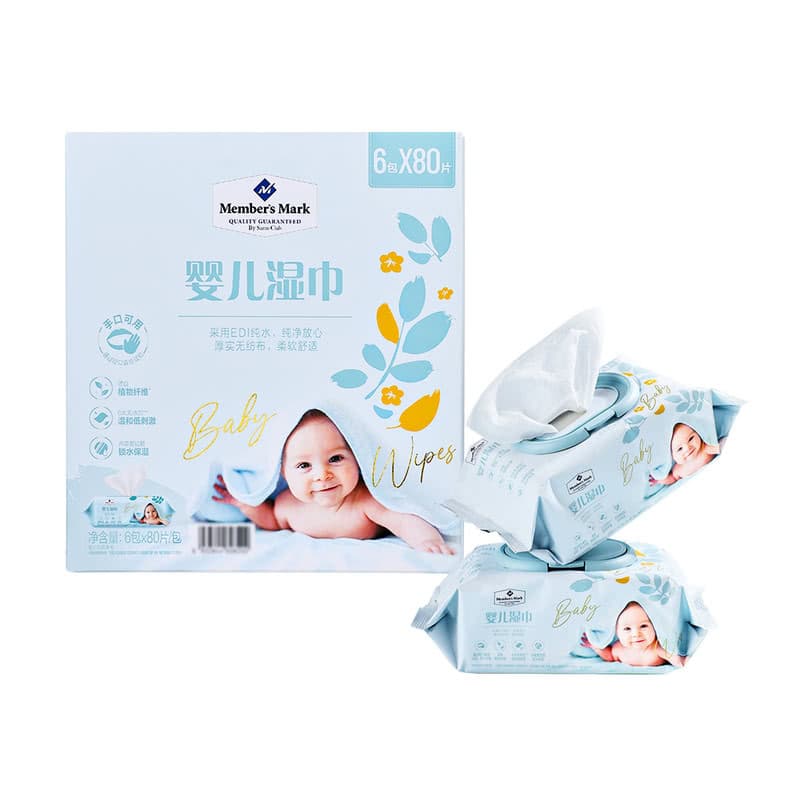 Sam lenços umedecidos para bebês, 80 peças * 6 pacotes, toalha de papel para bebê, toalha de mão, toalha de bunda, papel