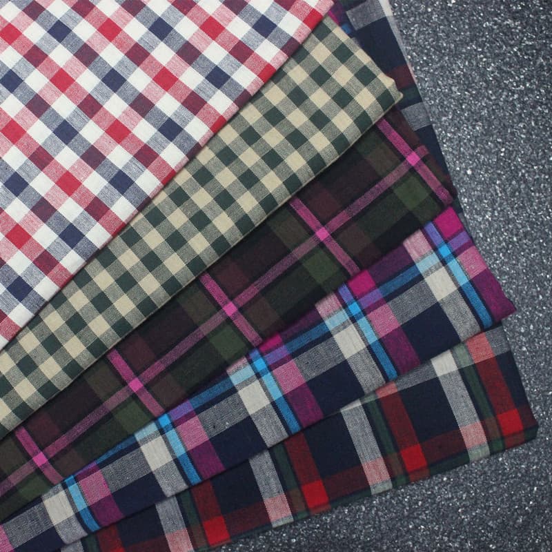 Tecido de algodão feito à mão DIY Patchwork Tecido xadrez para casa
