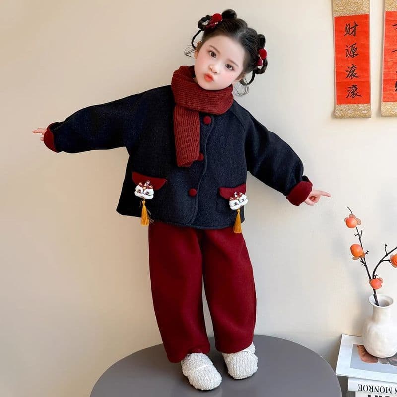 Meninas roupas de ano novo roupas de inverno * crianças novo estilo chinês roupas festivas bebê menina roupas de ano nov