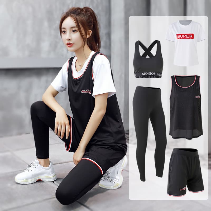 Terno esportivo feminino verão roupas de Fitness tamanho grande Yoga Net camisa fina de manga curta roupas de secagem rá