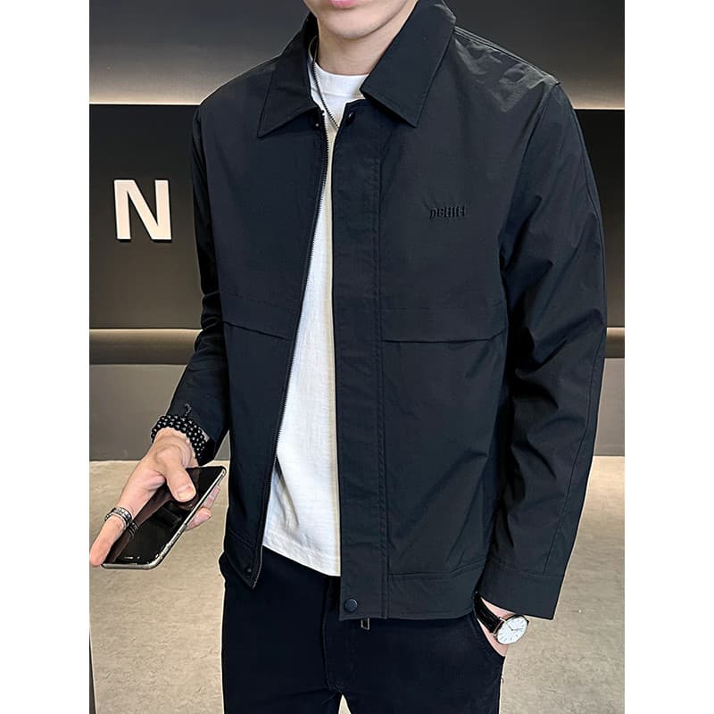 Jaqueta masculina primavera outono novo estilo bonito juventude ferramentas lapela jaqueta masculina versão coreana na m