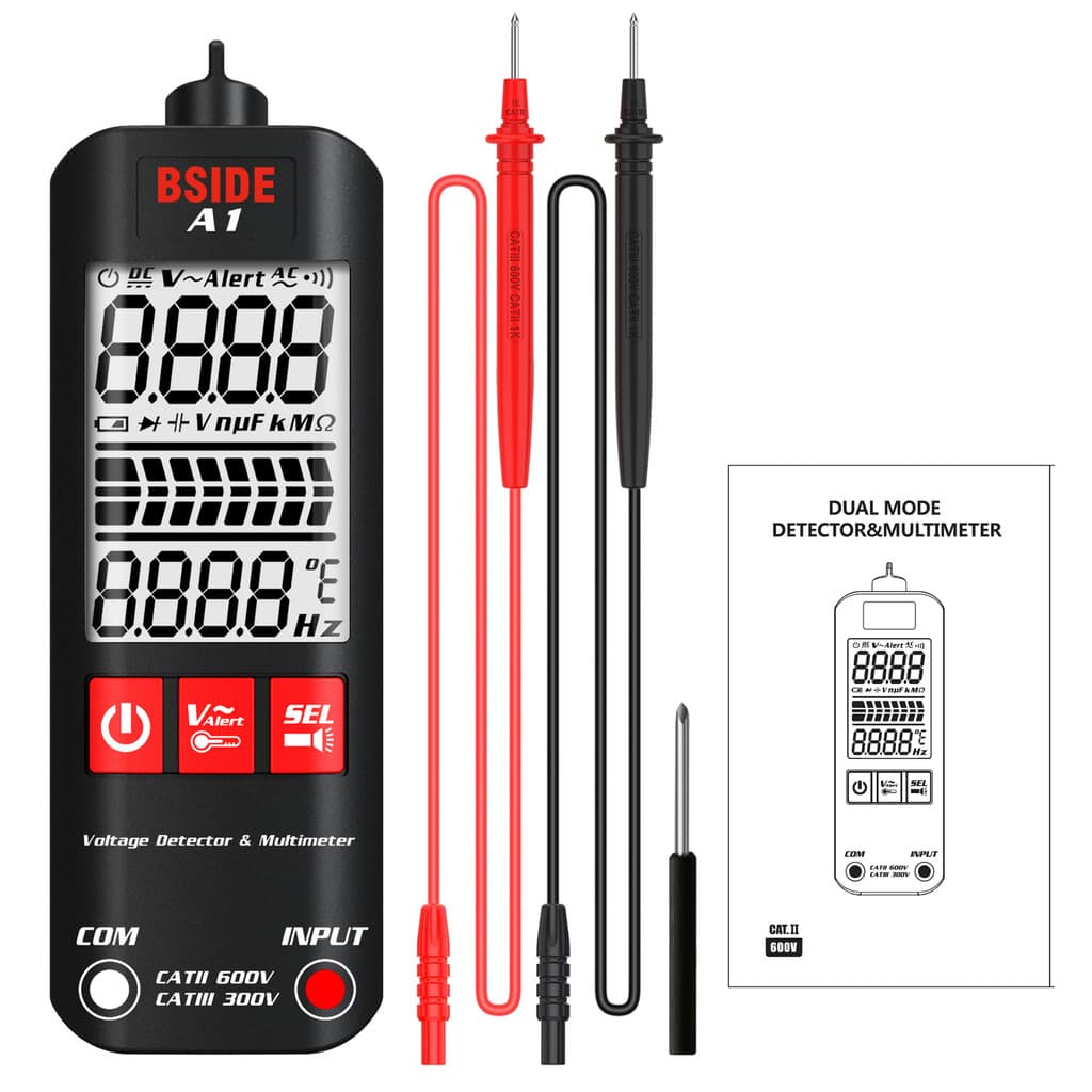 KKmoon BSIDE A1 Mini Multímetro LCD Testador Digital Detector De Tensão 2000 Contagens DC/AC Resistência De Frequência N