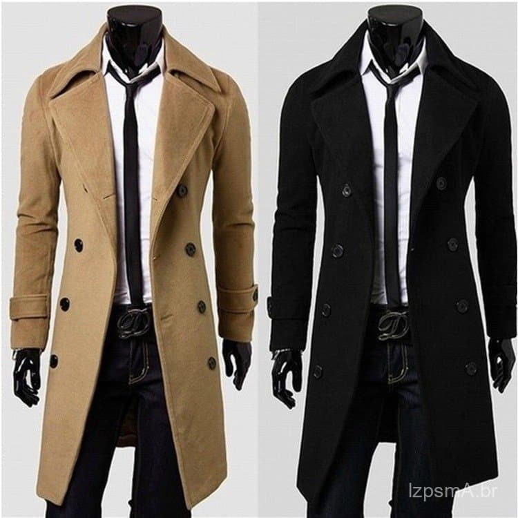 Casaco Masculino de Inverno Casual de Manga Longa 2025, Jaqueta Masculina Quente e Fashion, Jaqueta Masculina Vintage de