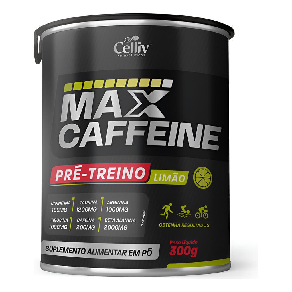 PRÉ TREINO Max 300g - Extra Forte , Beta Alanina, Cafeína, Arginina, Taurina e Tirosina