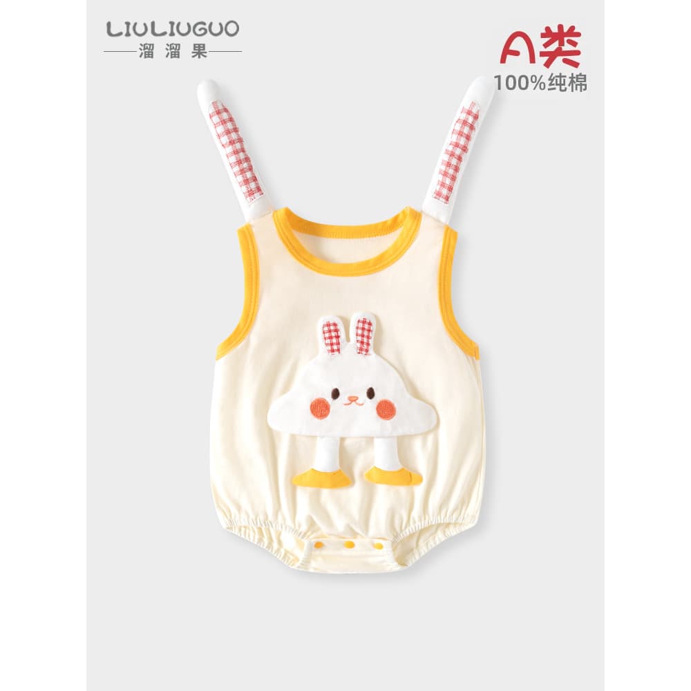 Bebê bebê estilingue roupas de verão estilo fino roupas de verão do bebê colete puro algodão macacão menina roupas