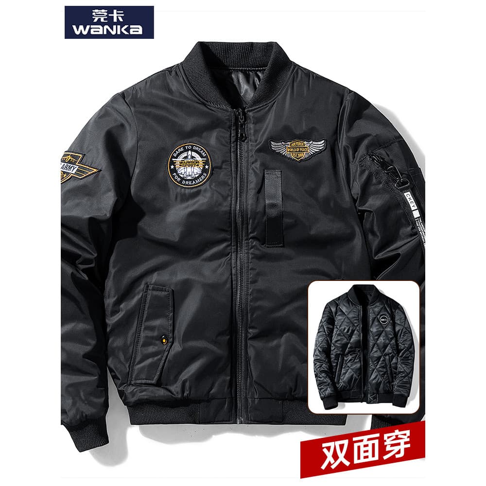 Jaqueta Bomber masculina 2025 novo estilo jaqueta de inverno jaqueta de algodão solta uniforme de beisebol americano na 