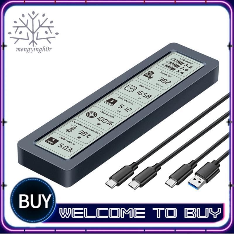 M . 2 SSD Caso NVME Gabinete 10Gbps Para USB 3.2 Gen 2 Tipo C Display Digital Inteligente Externo Caixa