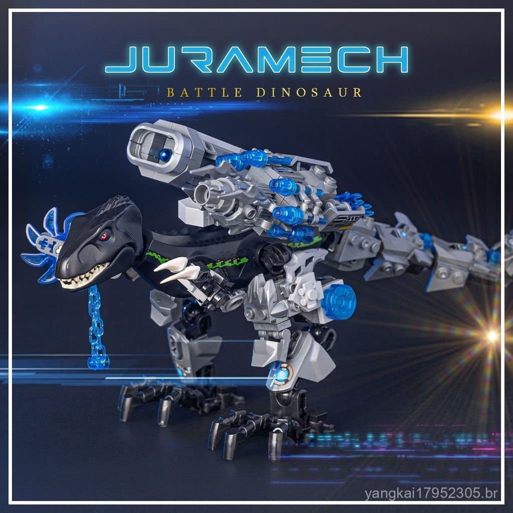 Compatível com blocos de montar de dinossauros Lego, brinquedo de montar para meninos, Tyrannosaurus rex mecânico juráss