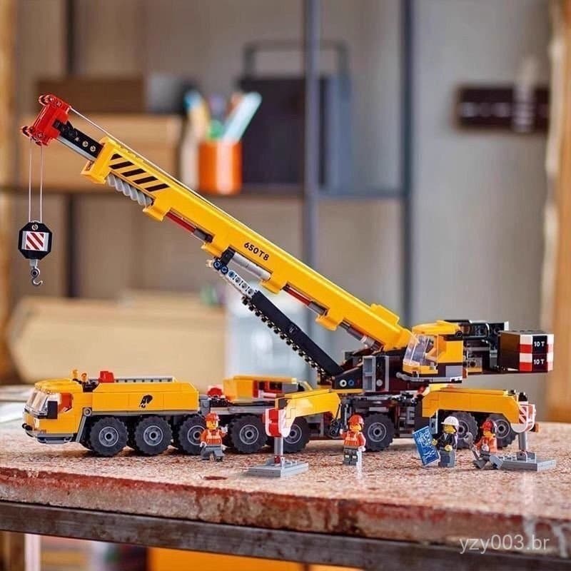 1166 peças de blocos de montar compatíveis com Lego, série de engenharia urbana, guindaste escavador, brinquedo de monta