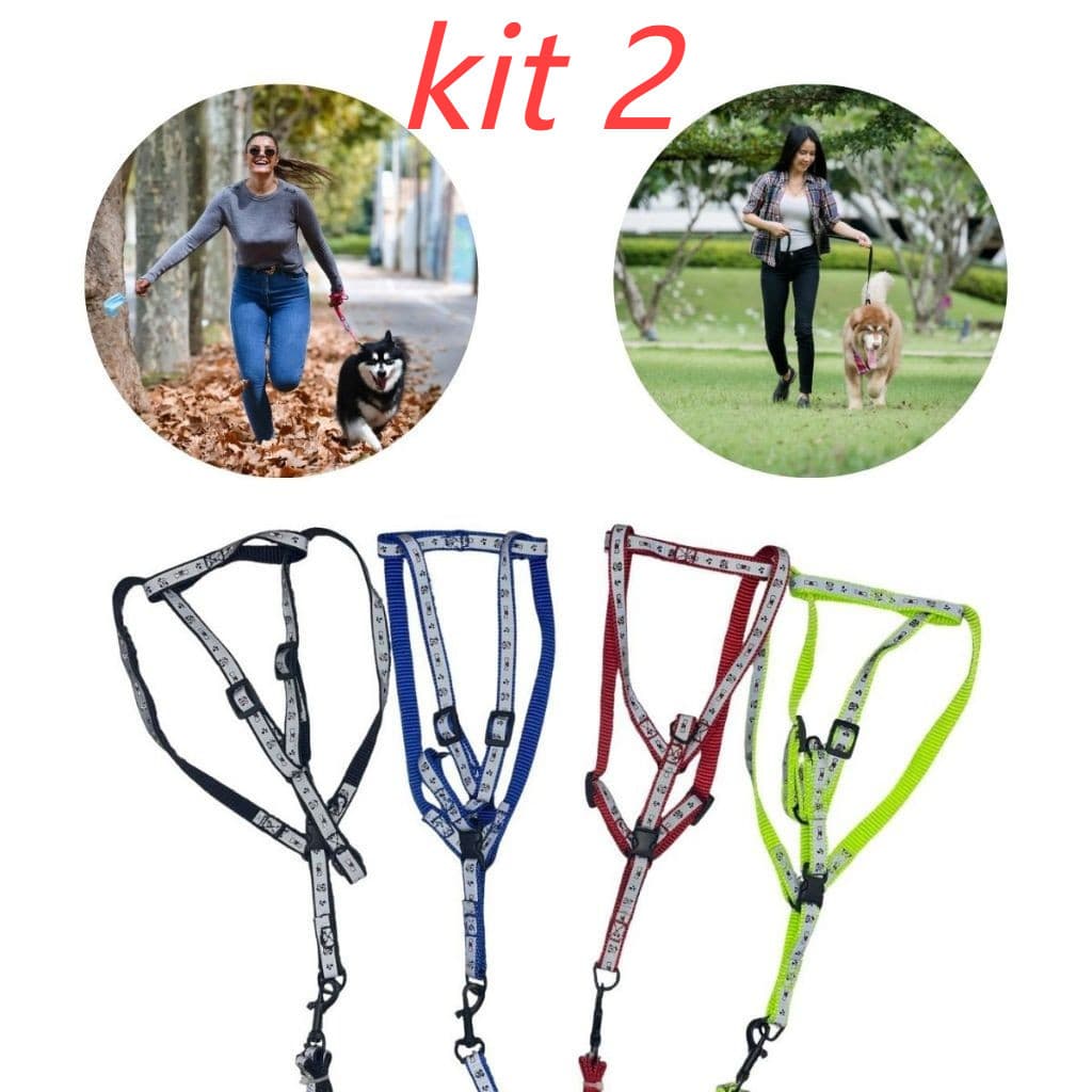 Kit 2 Coleira Guia para Cães Pequenos e Médios Porte Coleira para Pet 1,20m Coleira Para Cães ou Gatos pet raças pequena