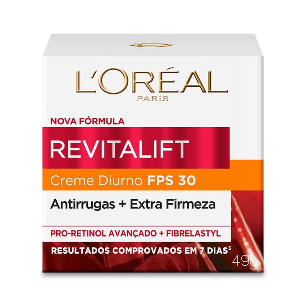 Creme Hidratante Facial Anti-idade L'Oréal Paris Revitalift Pro-Retinol Diurno FPS 30, 49g