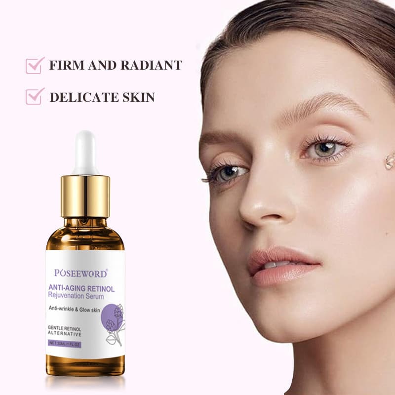 POSEEWORD Sérum de Retinol Anti-Idade – Reduz Rugas, Ilumina e Rejuvenesce a Pele, 30ml