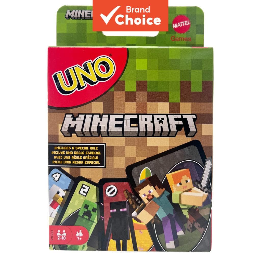 Jogo de Cartas Temático UNO Minecraft, Regra Especial Exclusiva Incluída, Jogo de Tabuleiro Multiplayer para Família a