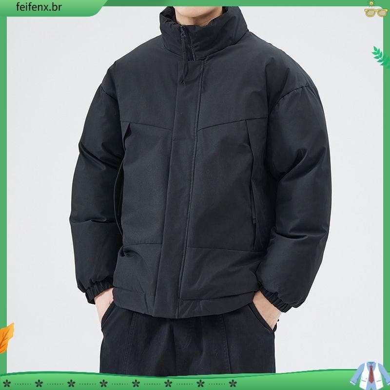Americano simples masculino algodão acolchoado jaqueta outono inverno novo estilo Casual algodão acolchoado jaqueta Stre