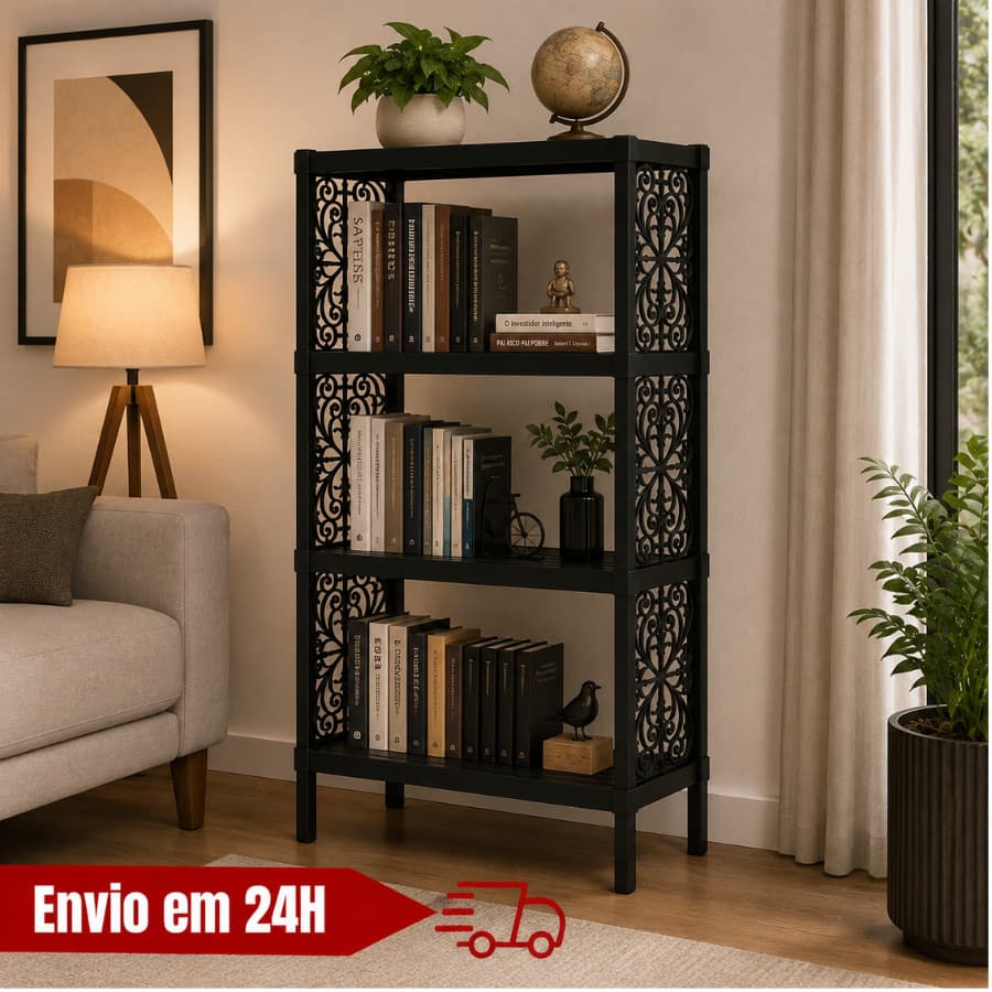 Estante Prateleira Organizadora de Plástico Modular Multiuso para Cozinha e Quarto Livreiro
