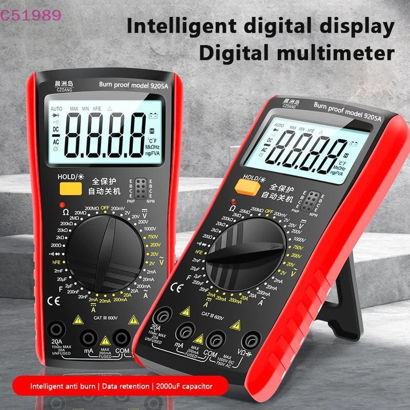 [kaan] DM9205A Multímetro Digital De Alta Precisão AC/DC Transistor Tester Medidor De Teste NCV Elétrico Profissional An