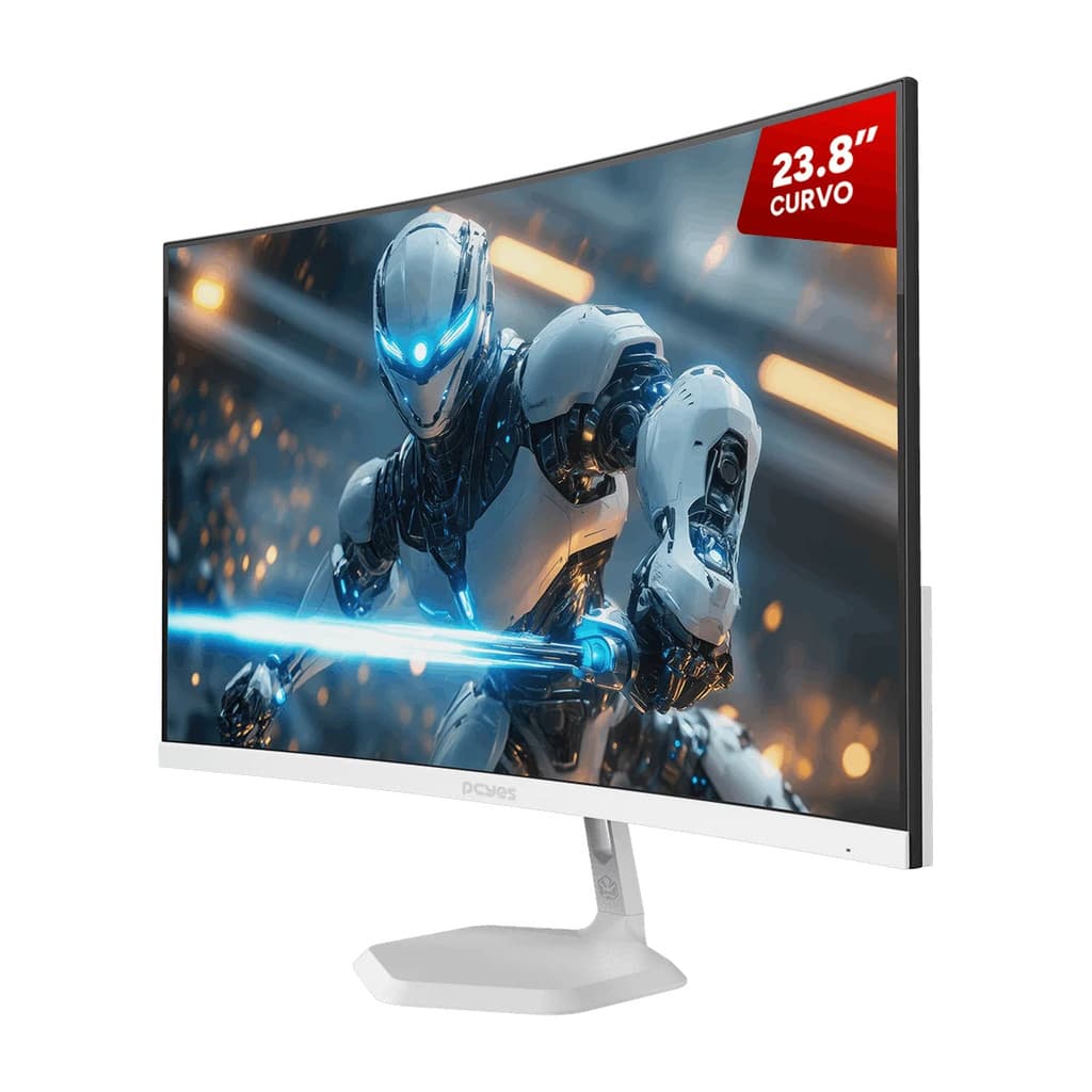Monitor Gamer PCYES Quartzo Q23C 23.8" Curvo Fhd Va 100HZ 5MS Hdmi/Vga Freesync White Ghost PMGQ23C100WG - PCYES