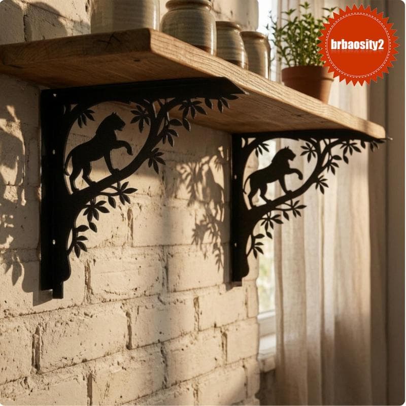 [Brbaosity2] Suporte De Parede De Ferro Preto Prateleira Triangular Externa Resistente De Ângulo Reto Para Prateleiras D