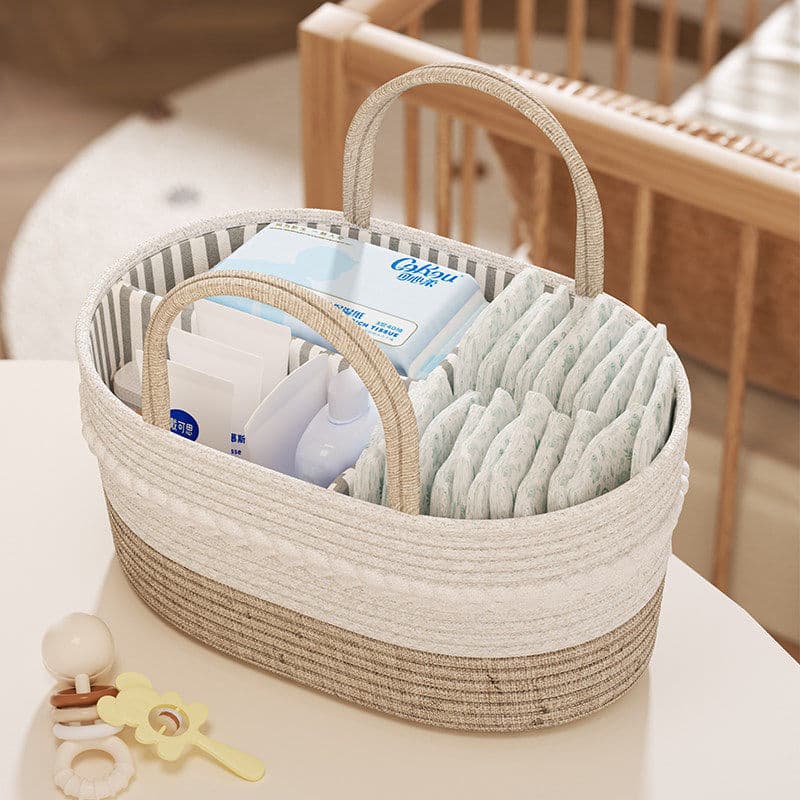 Cesta de armazenamento para bebês, cesta portátil para armazenamento de produtos para bebês, fraldas para recém-nascidos