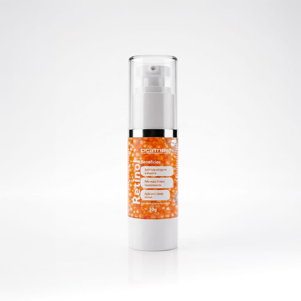 Pérolas de Retinol Cicatribem - Sérum Facial Nanoencapsulado Anti-idade, Renovador, Firmador e Suavizador de Linhas