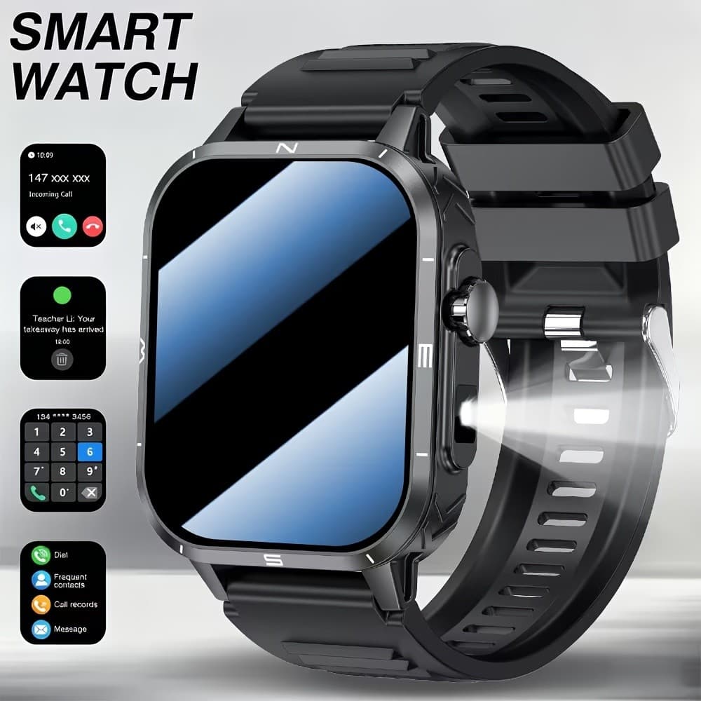  Relógio Inteligente Masculino Bluetooth Chamada Rastreador De Fitness Esportes Smartwatch Bateria Longa