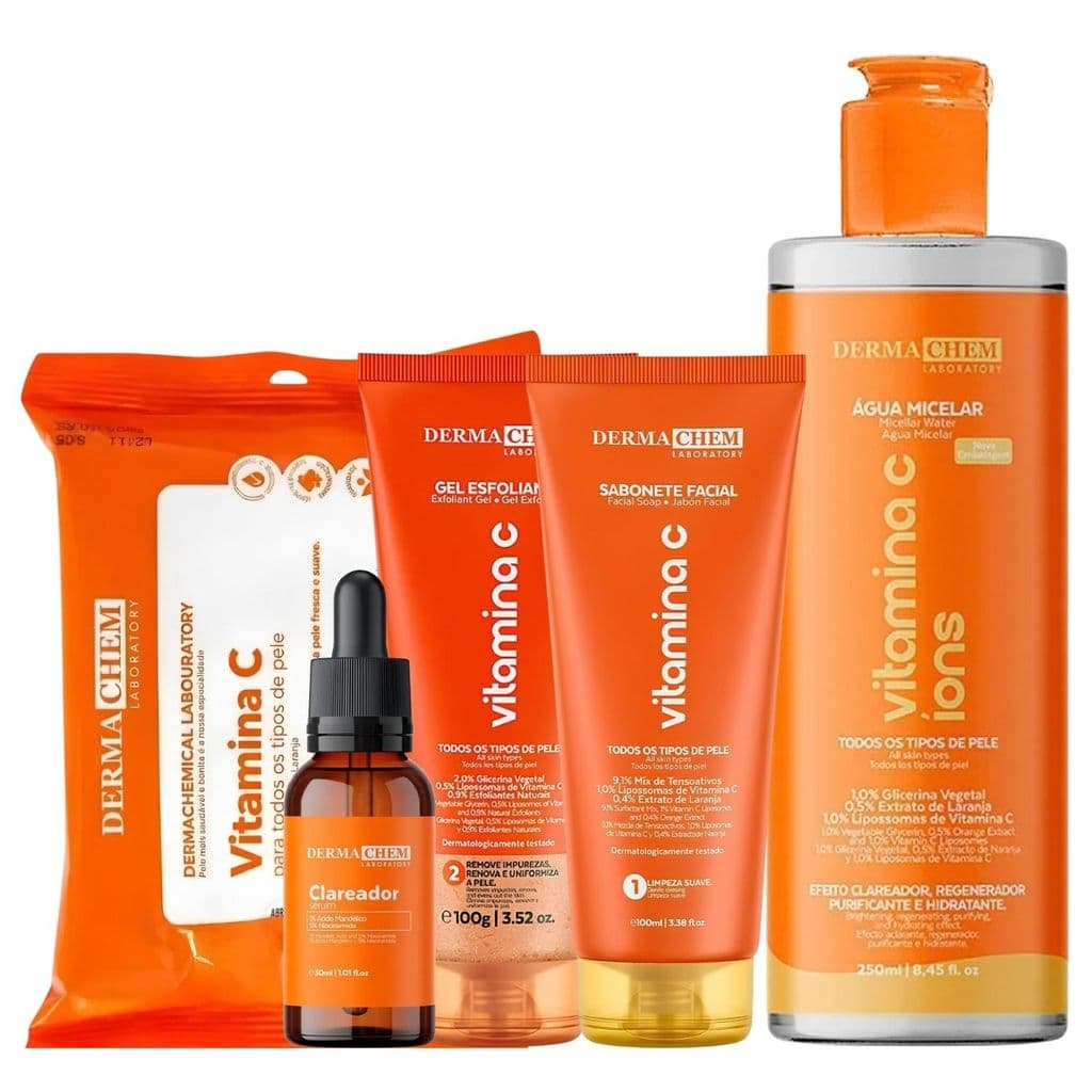 Kit Skincare Dermachem Vitamina C  Clareador Anti-idade