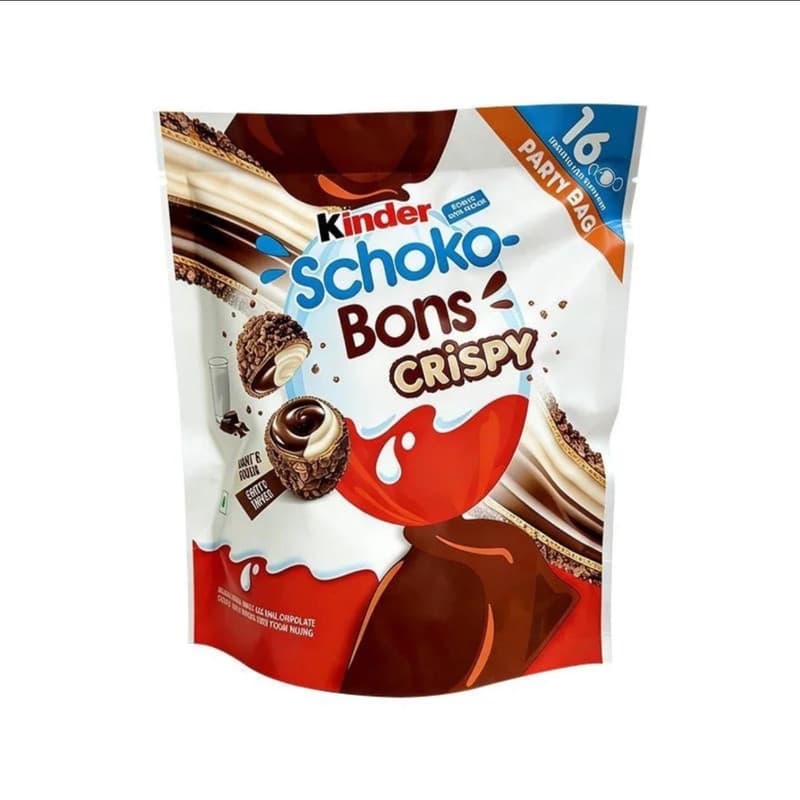 Importado Kinder Kinder Ovo Crocante Avelã Leite Wafer Molho de Chocolate Sanduíche Bola Crocante Lanche Wafer 10.14