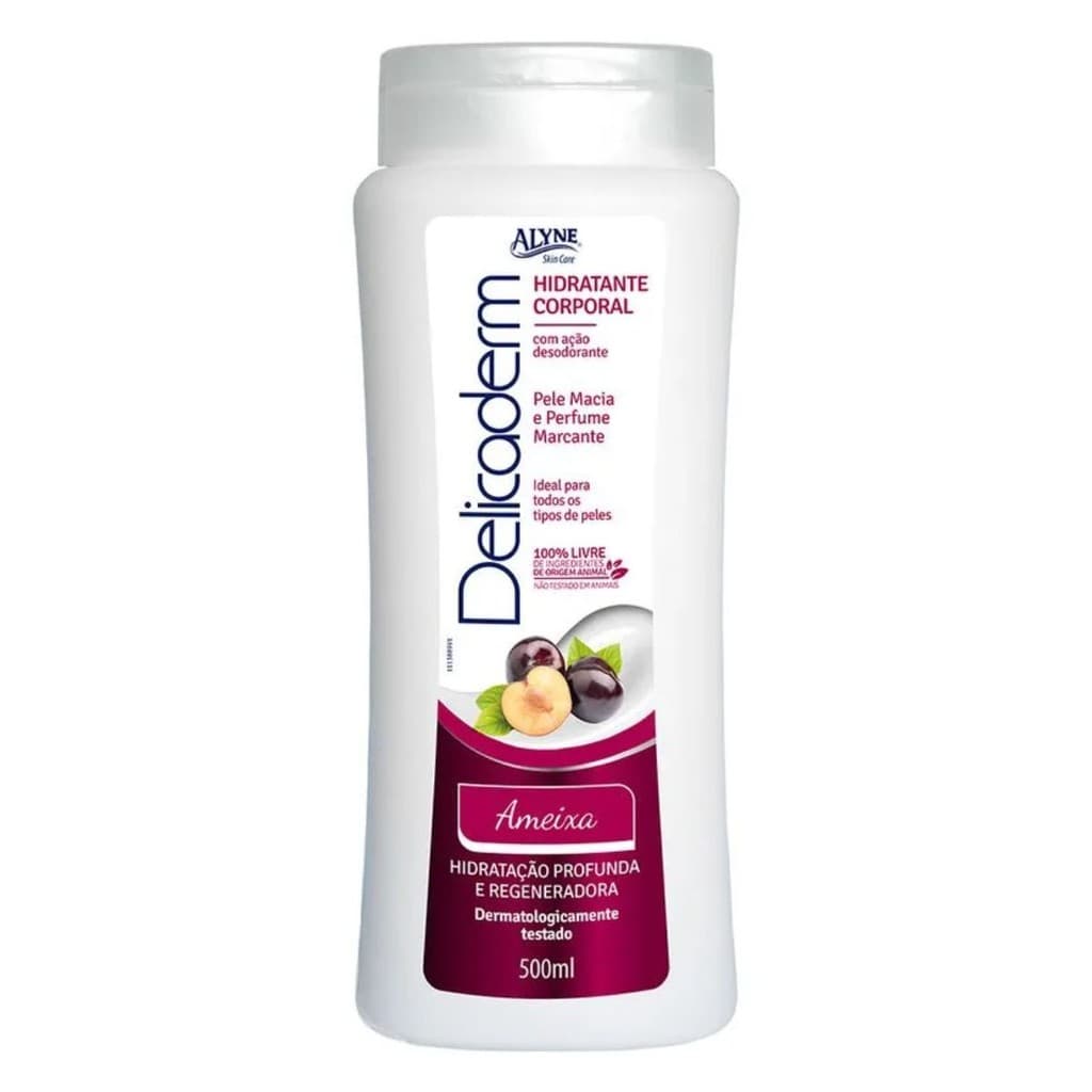 Hidratante Corporal Alyne Delicaderm Ameixa 500ml – Hidratante Vegano, Toque Aveludado & Perfume