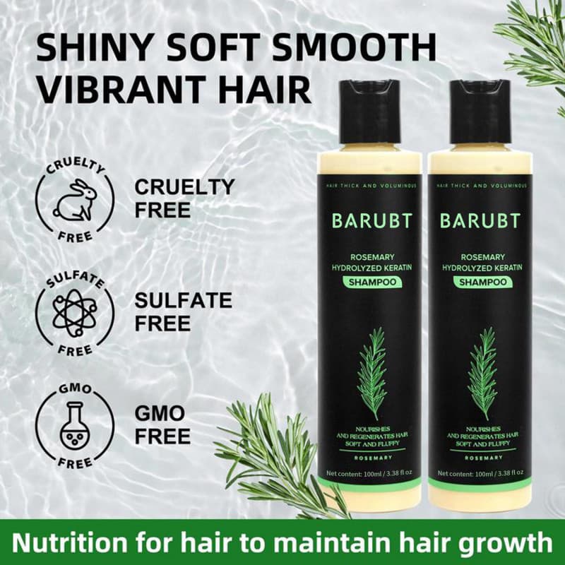 BARUBT Alecrim Rejuvenescedor Shampoo Limpa Couro Cabeludo Hidratante Cabelo Nutre Brilho Natural Suave Hidratante