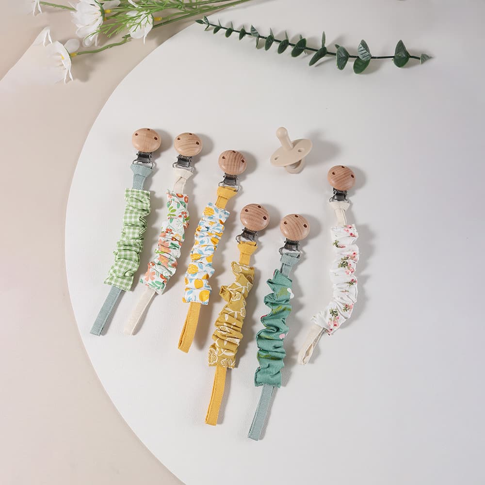 Bebê Retro Floral Micro-elástico chupeta corrente bebê All-Match pequena chupeta fresca corrente Anti-queda