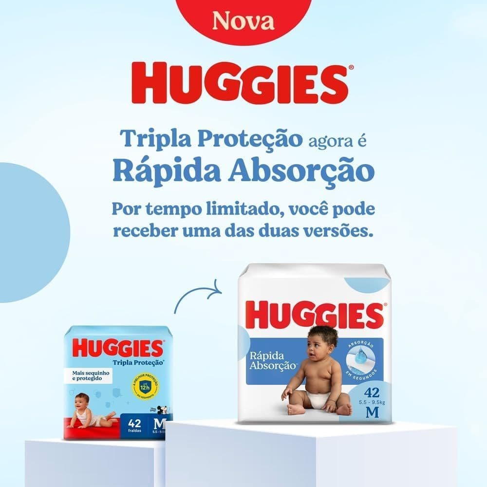 Fralda Infantil Descartável Huggies Rápida Absorção Tripla Proteção Hiper (escolha o tamanho)