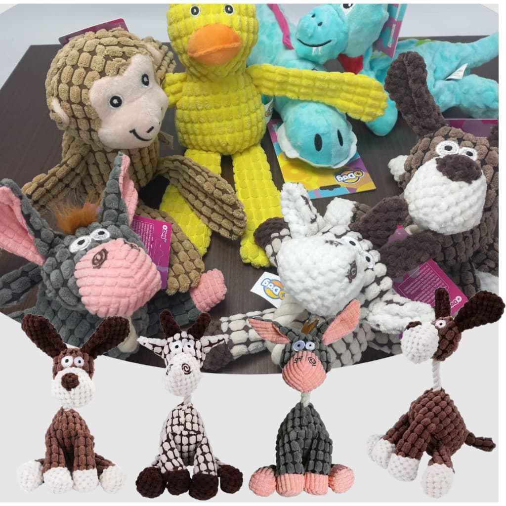 Brinquedo Mordedor Para Cães Gatos Coleção Animais Pelúcia Pet Cachorro Brinquedo Mais Dog Sonoro