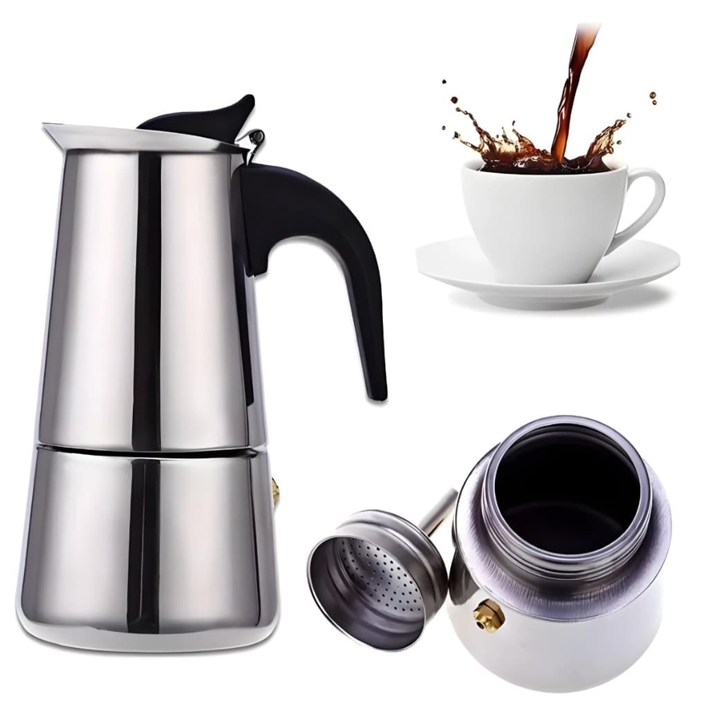 Cafeteiras Italiana Capacidade 4 6 9 Xicaras Aço Inoxidável Inox Moka Café Expresso ELETROX