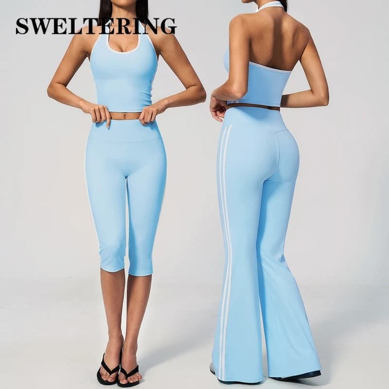 Conjunto de Yoga de 2 Peças, Roupas Esportivas, Trajes de Fitness, Conjunto de Treino Feminino, Roupas de Exercício, Cal