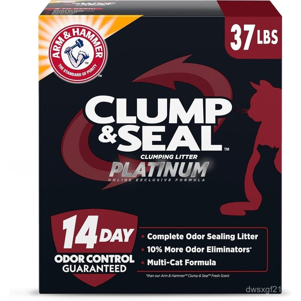 ARM & HAMMER Clump & Seal Platinum Areia Sanitária para Gatos, para Múltiplos Gatos, de Odor por 14 Dias, Aglom