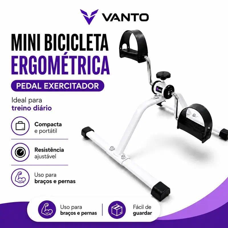 VANTO Mini Bicicleta Ergométrica Portátil Pedal Exercitador para Braços e Pernas para Uso Doméstico