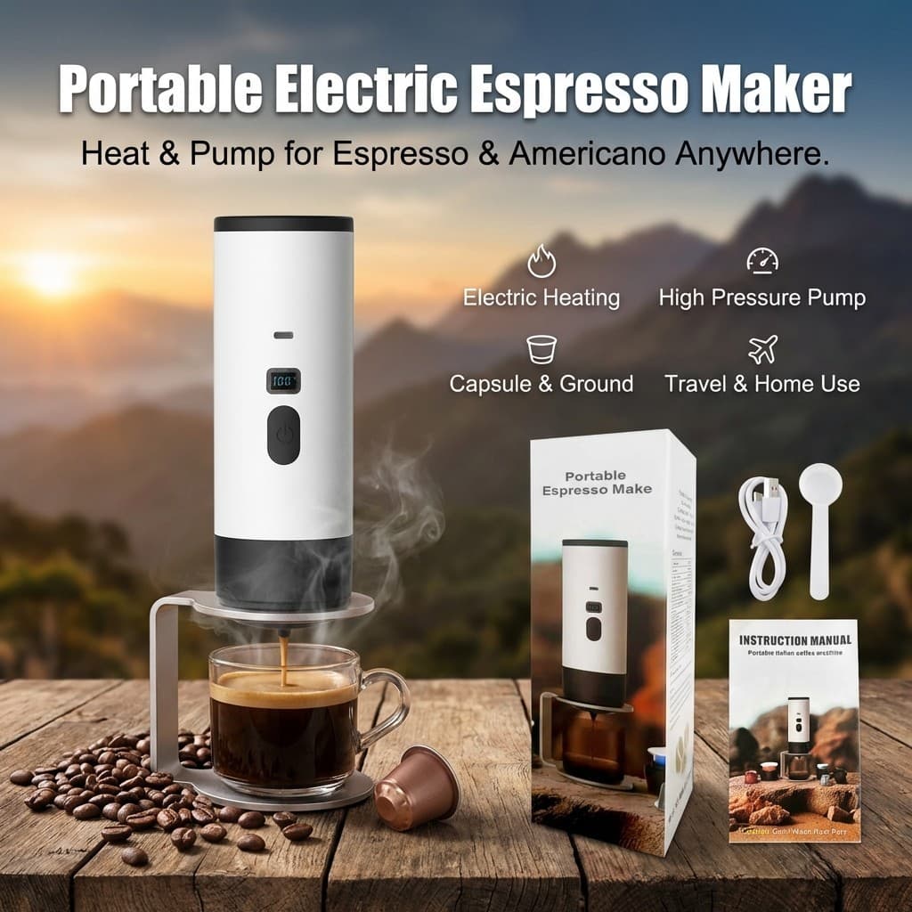 Máquina Elétrica Portátil De Café Expresso-Cafeteira Cápsula Para Home Office