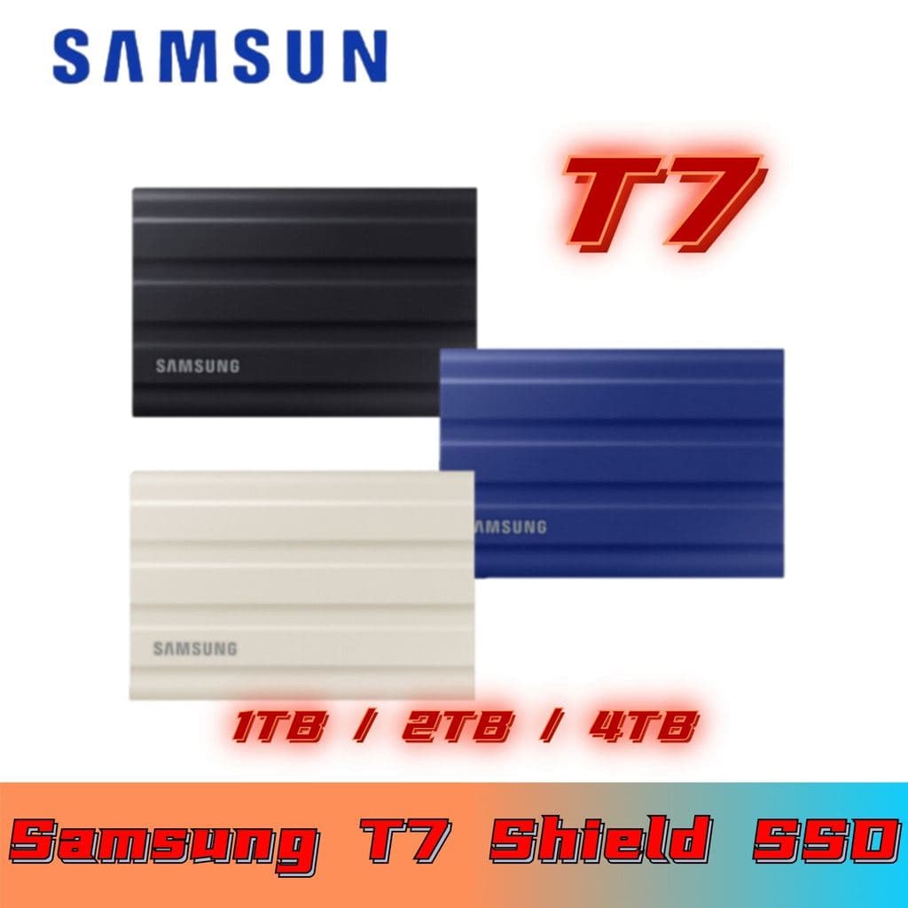Samsung T7 Escudo 1TB/2TB/4TB Memória SSD Externa-Alta Velocidade Mbit/s Poeira IP65 Para Jogos De Backup Edição De Víde