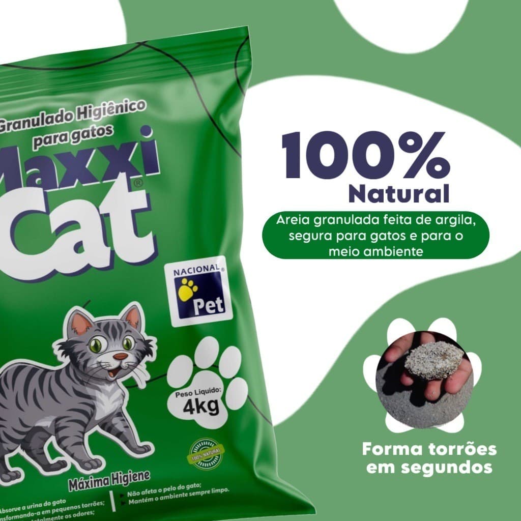 Areia Para Gatos Sanitária Antiodor Maxxi Cat - Granulado Higiênico Para Gatos 12kg