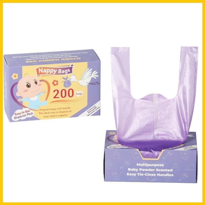 200 Contagens Saco Fraldas Do Bebê Descartável Fresco Pó Perfumado Sacos Descartáveis Cocô