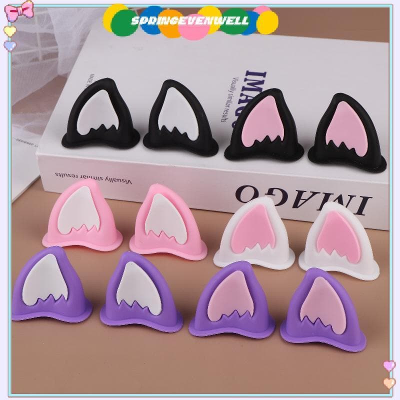 [springevenwell] Capacete De Motocicleta Decorações De Orelha De Gato Acessório Para Scooter Bicicleta Adesivo Moto Skat