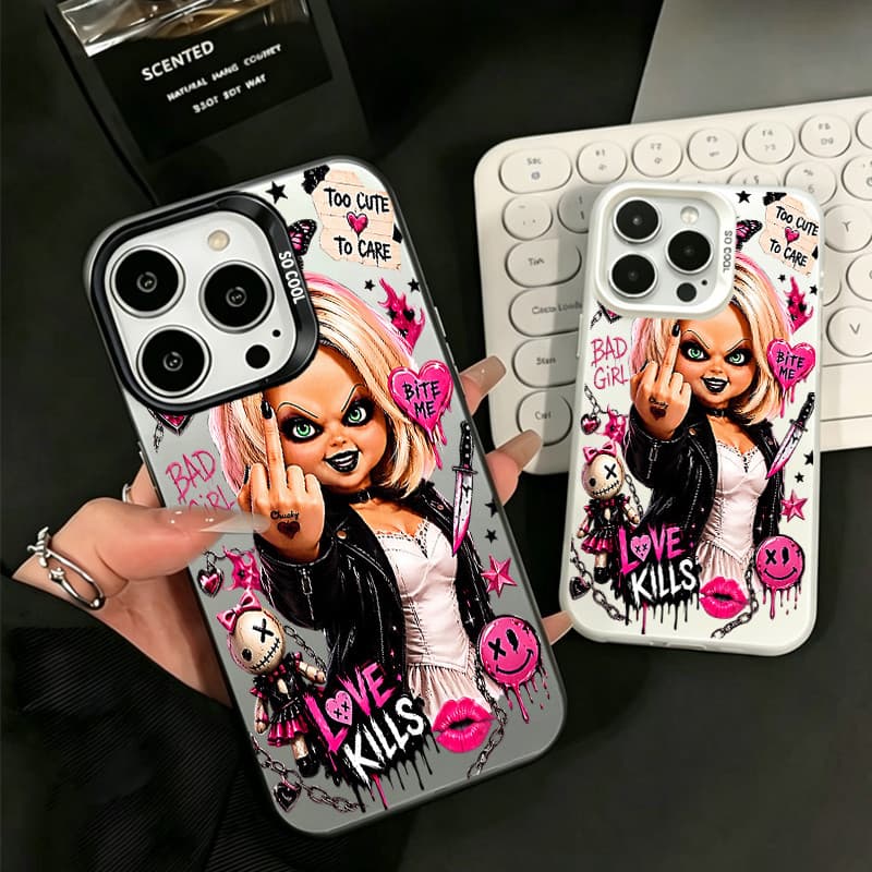 Capinha para iPhone 17/16/15 Pro Max capinha de celular tiffany noiva punk escuro janela grande silicone anti queda