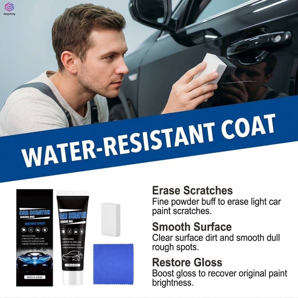 Kit Removedor De Arranhões De Carro Composto De Polimento De Limpeza De Pintura De 3 Peças Com Toalha De Microfibra E Ap