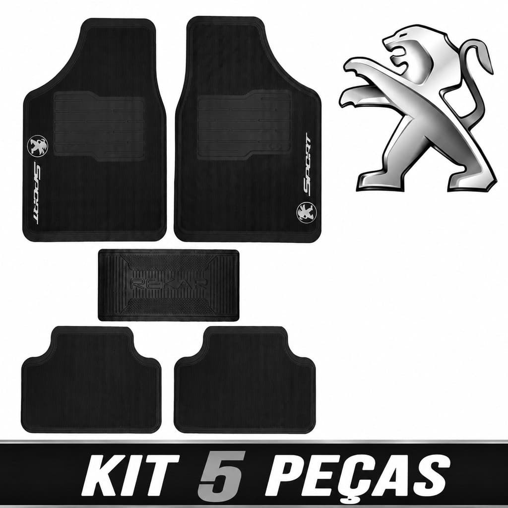 Tapete Carro Peugeot Automotivo Borracha 5 Peças Impermeável 206 207 208 2008 206 307 308 408 3008
