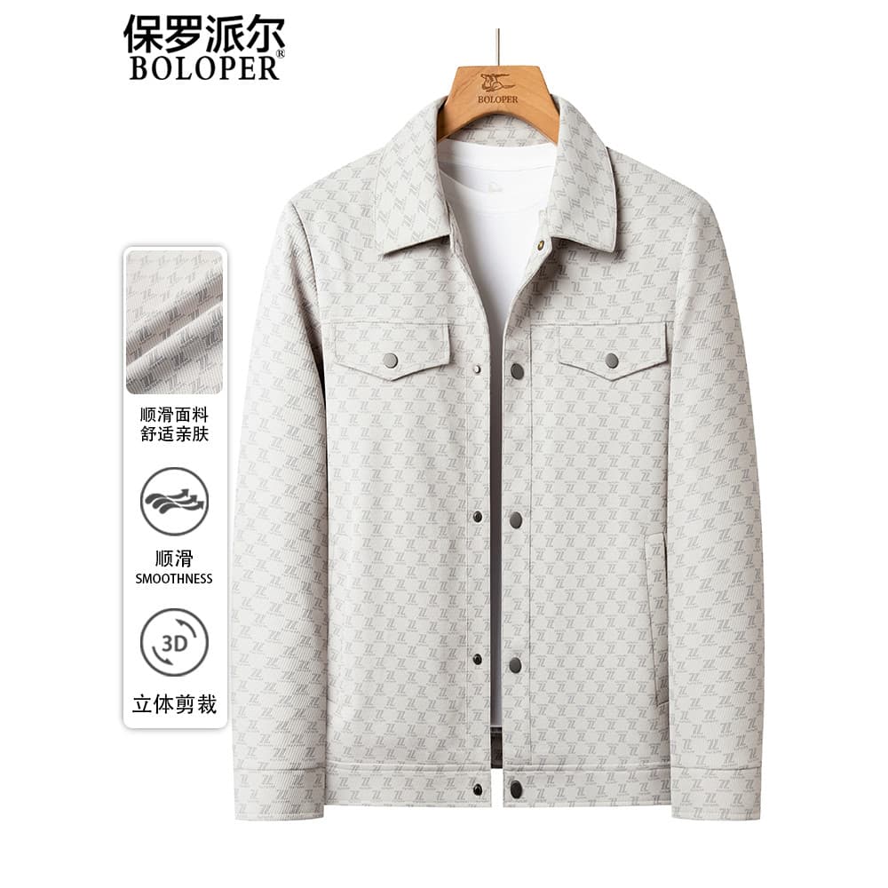 Paul novo estilo jaqueta masculina 2026 primavera Casual lapela berinjela jaqueta moda impressa primavera outono jaqueta