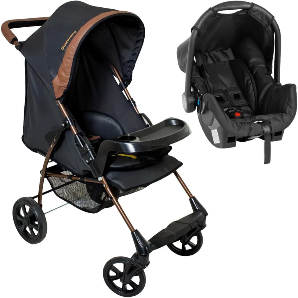 Kit Carrinho Travel System Galzerano Romano + Bebê Conforto Grid