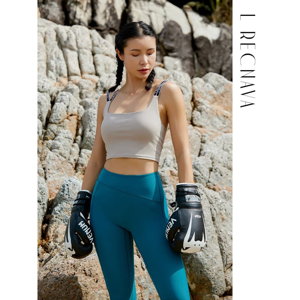 Ruike's LRECNAVA Roupa íntima esportiva feminina Fitness com almofada no peito lindo colete cruzado nas costas roupa ext