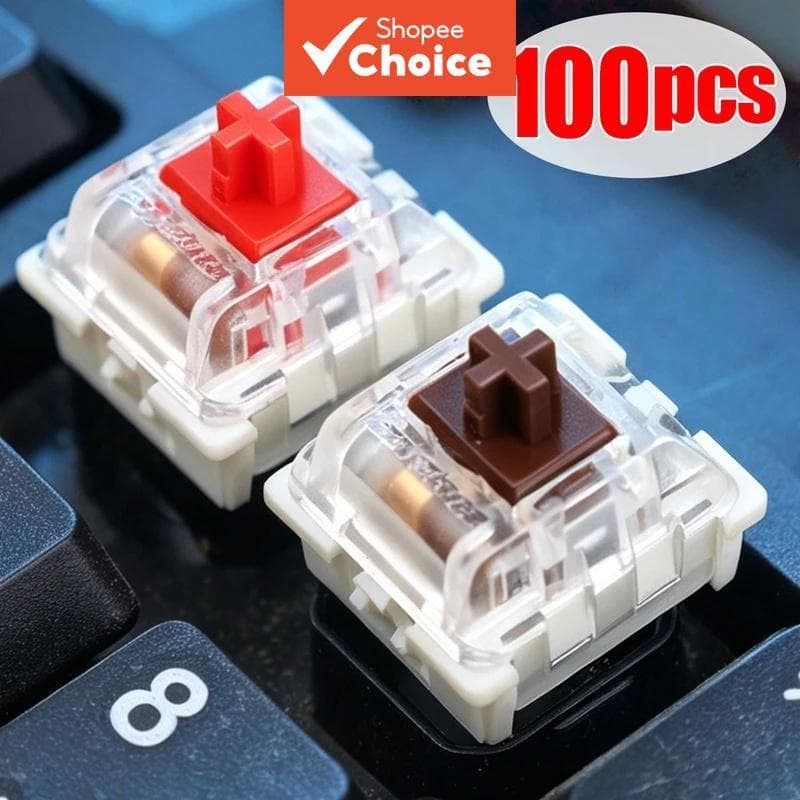 Interruptores para Teclado de Jogos Mecânico Azul, Vermelho, Marrom, Linear, Táctil, Clicado, Substituição DIY, Troca a