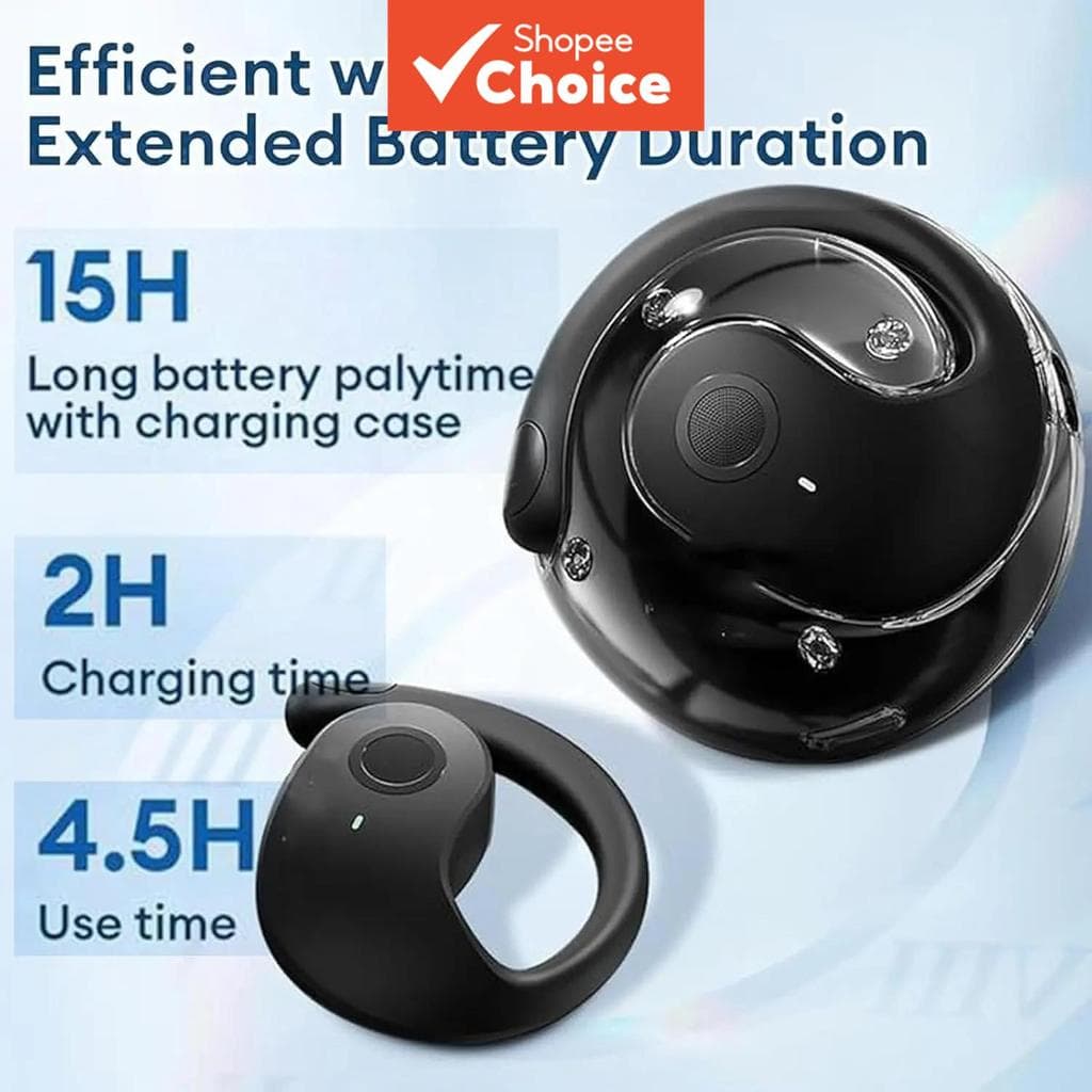 Fones de Ouvido Sem Fio Bluetooth, Áudio Panorâmico Estéreo, Reprodução de 24 Horas, IPX5 à Prova d'Água, Fones